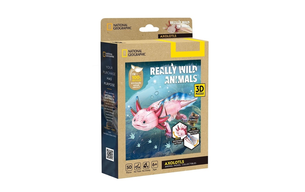 CubicFun Puzzle Axolotl 3D, 50 pièces