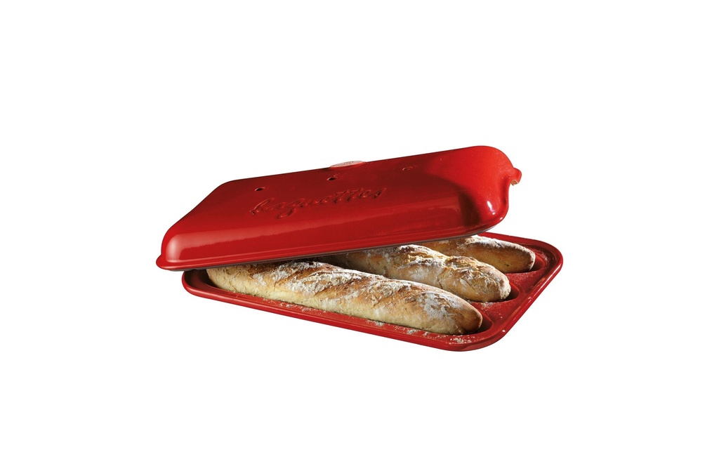Emile Henry Moule de cuisson Moule à baguette Céramique, rouge