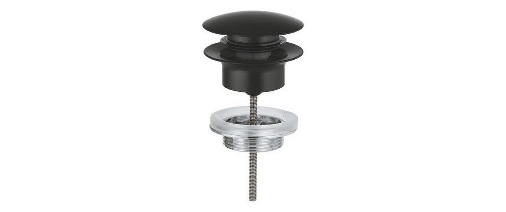 GROHE Garniture d'écoulement 65807 Bouchon Push-Open noir mat