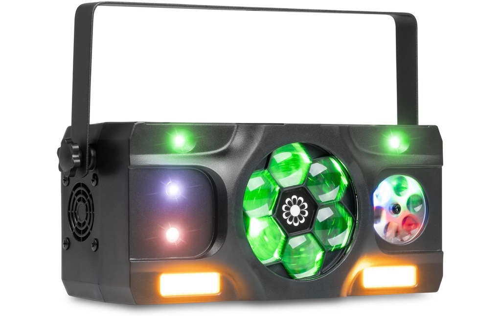 Fuzzix Effet lumineux Stellar 2 Motif stroboscopique 5-en-1 « Bee-Eye » avec gobo