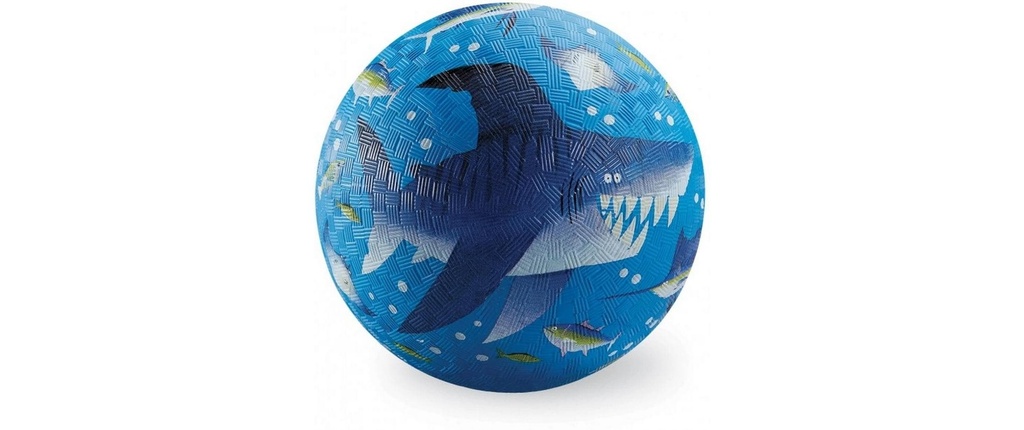 Crocodile Creek Balle de match Caoutchouc motif requin bleu 13 cm
