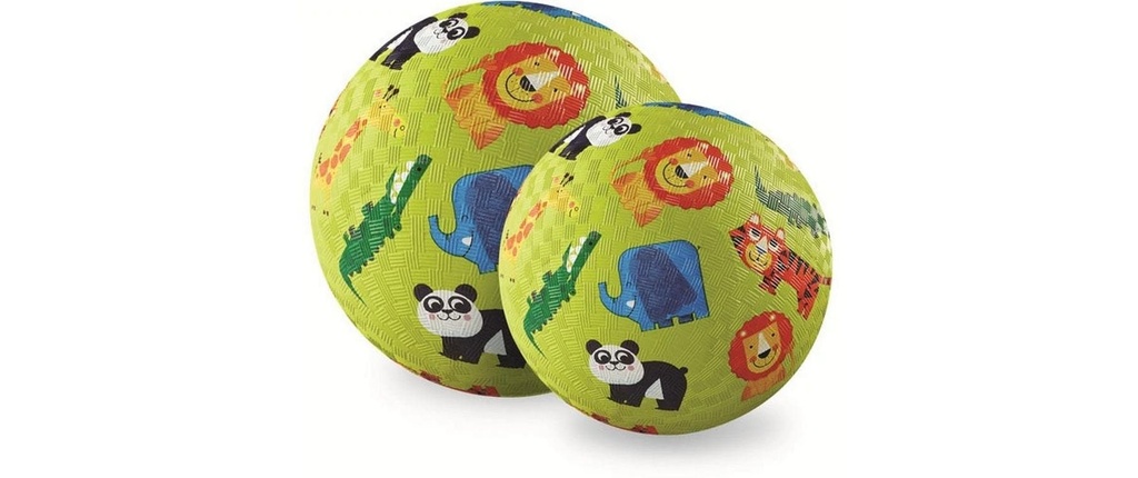 Crocodile Creek Balle de match Caoutchouc naturel motif jungle 13 cm