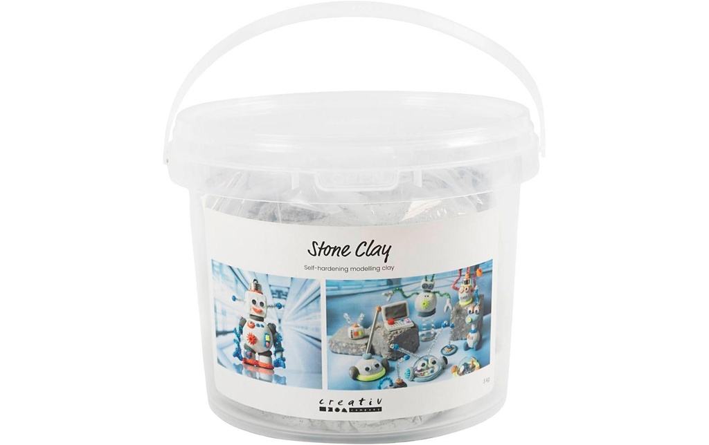 Creativ Company Argile de pierre Autolissant, à base de poudre de pierre, 3 kg