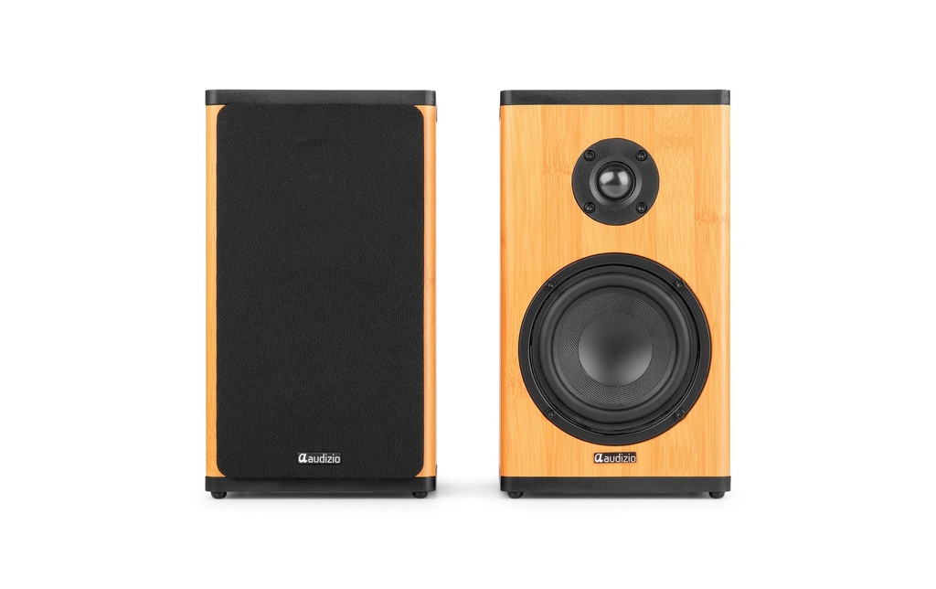 Audizio Enceinte d’étagère BS20-BM 50 W, BT, batterie, bambou Bambou