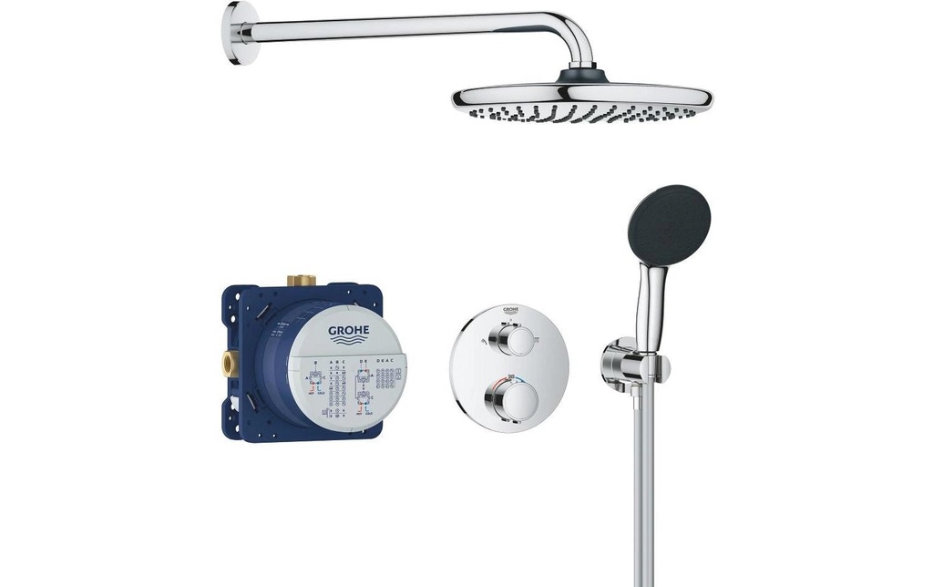 GROHE Précision Thermostatique encastré 25 cm Douche de tête chromée