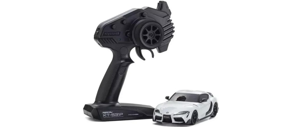 Kyosho Mini Z MR04 Toyota GR Supra TRD Aero White Metal à propulsion arrière 1:27