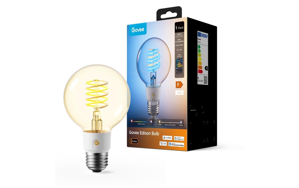 Govee G25 Smart Edison Bulb, E27, 2700K - 6500K, 500 Lumen