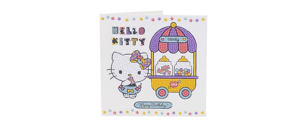 CRAFT Buddy Crystal Art Card Joyeux anniversaire Candy 18 x 18 cm