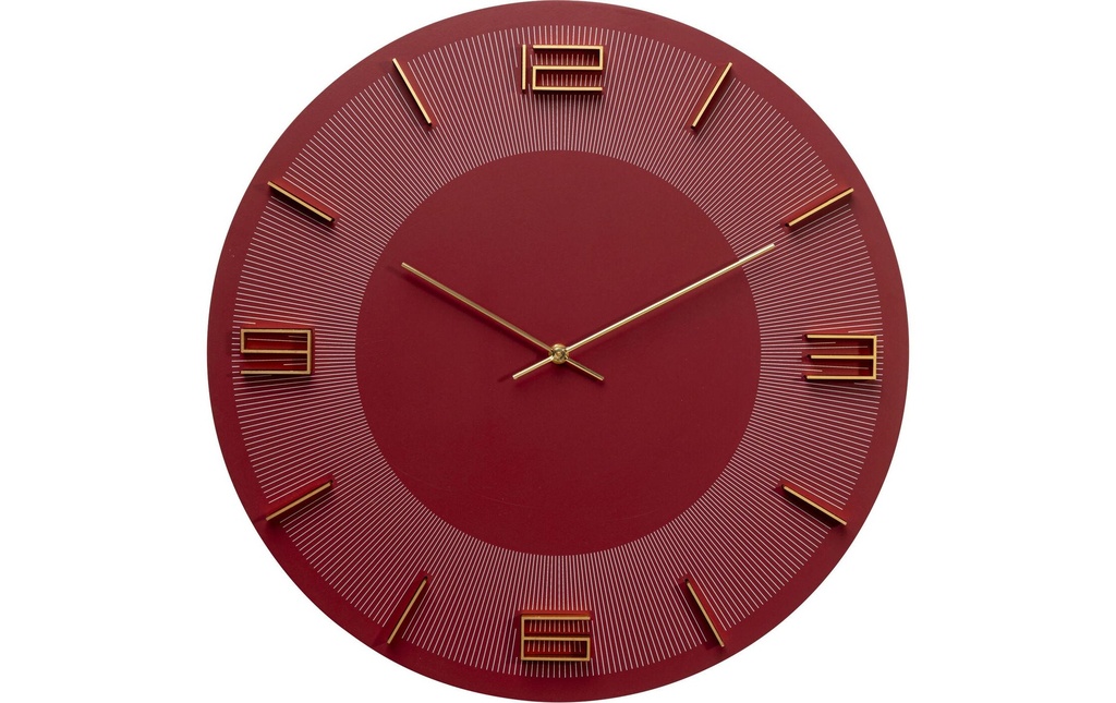 Kare Horloge murale Leonardo, rouge / or
