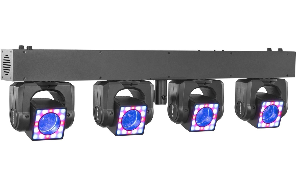 BeamZ ShowBar GO Shine Rampe lumineuse avec 4 projecteurs à tête mobile