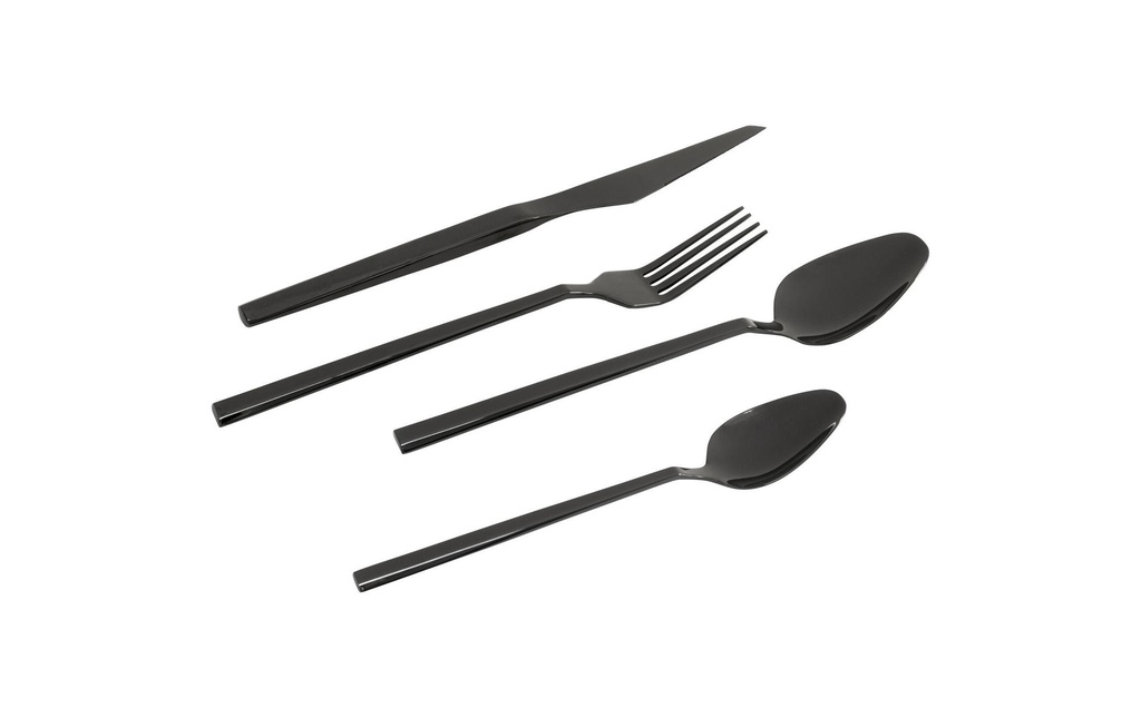 Kare Kits de couverts Adella, 16 pièces, Shiny noir