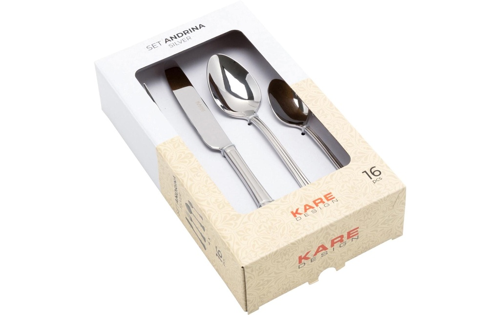 Kare Kits de couverts Andrina, 16 pièces, argent