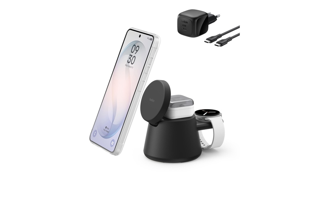 Belkin UltraCharge 3-in-1 Qi2 modulaire noir 25 W
