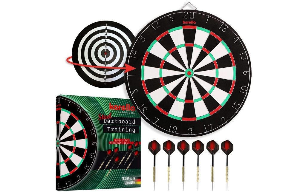 Karella Cible de fléchettes Kit d'entraînement 2 jeux de fléchettes incluses