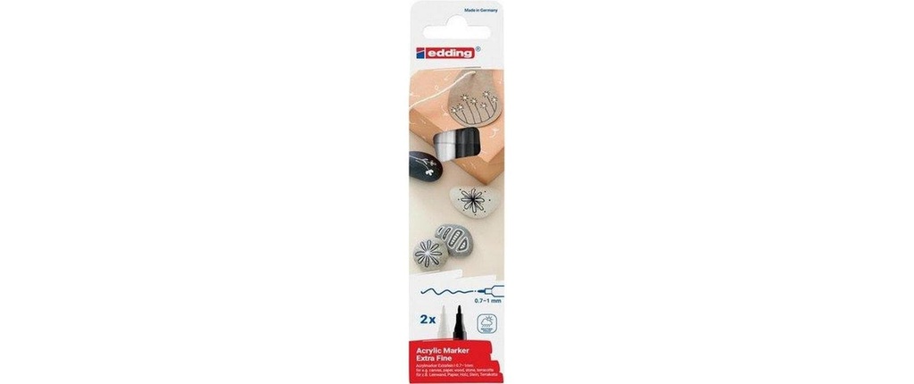 edding Marqueur acrylique 5500 E-2 Noir profond / Blanc