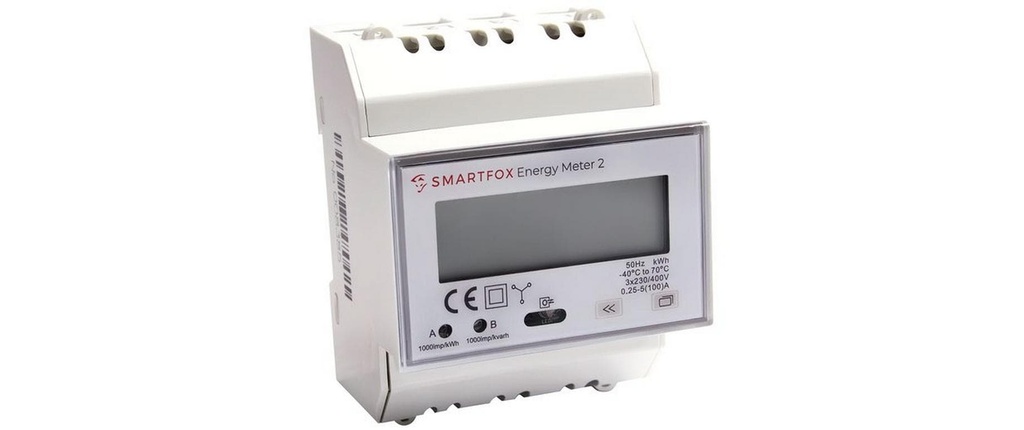 SMARTFOX Compteur d'énergie 2 100 A, 400 V, RS485, 2x S0