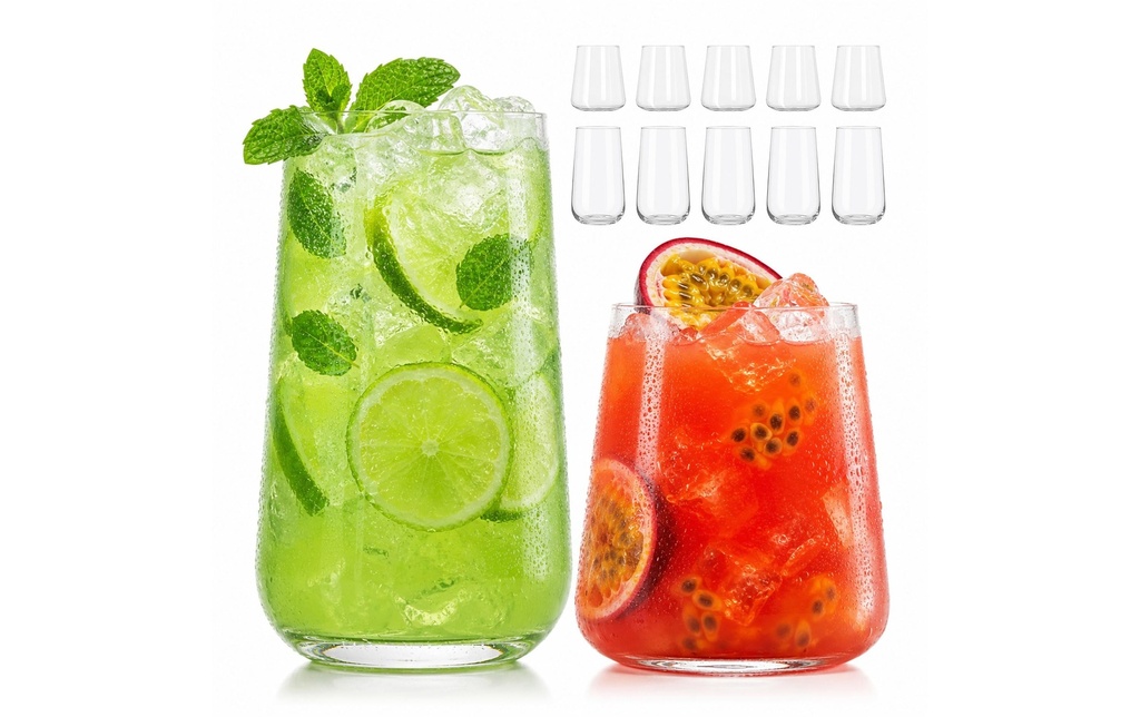 relaxdays Verre 550 ml, 12 Pièce/s, Transparent