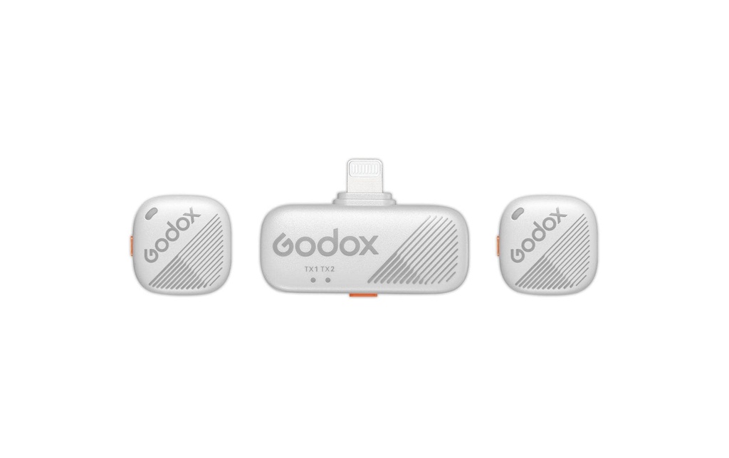 Godox CUBE-SL KIT 2 Système de microphone sans fil Blanc pour les appareils iOS