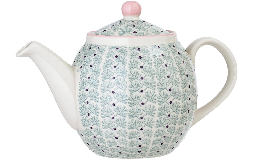 Bloomingville Théière Maya 1.2 l, Vert/Blanc