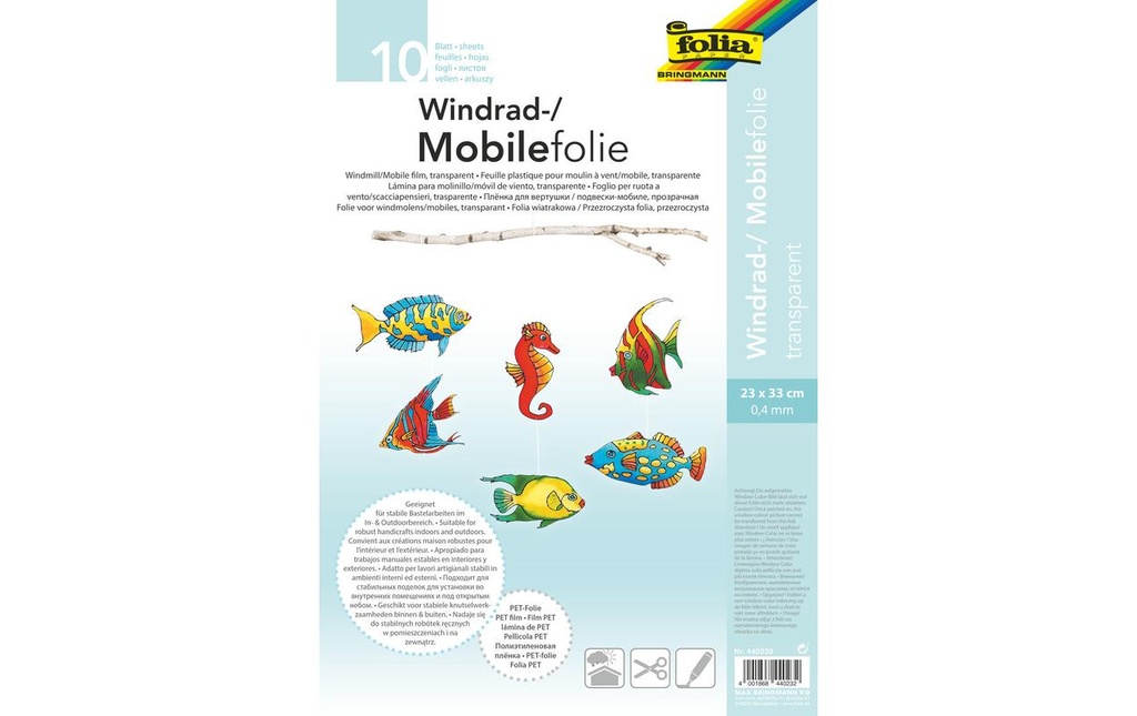 Folia Film pour téléphone portable transparent 0.4 mm 23 x 33 cm