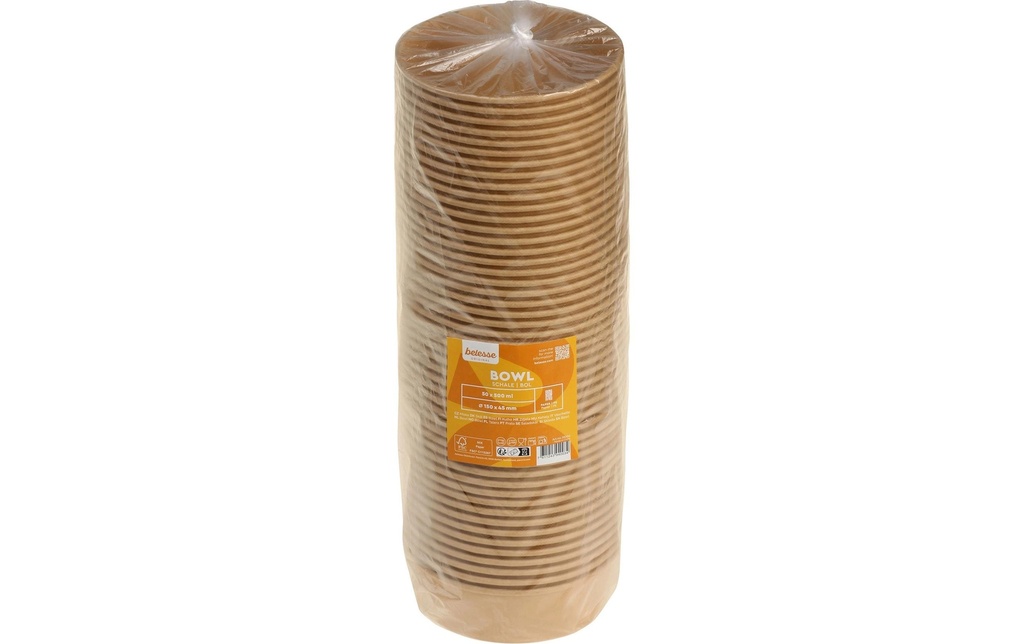 belesse Bol Kraft/PE 500 ml brun 50 Pièce/s