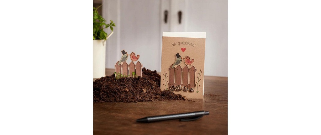 Die Stadtgärtner Carte de mariage avec des graines de fleurs