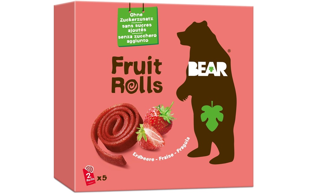 BEAR Bonbons gommeux Bear Fruit Rolls à la fraise 100 g