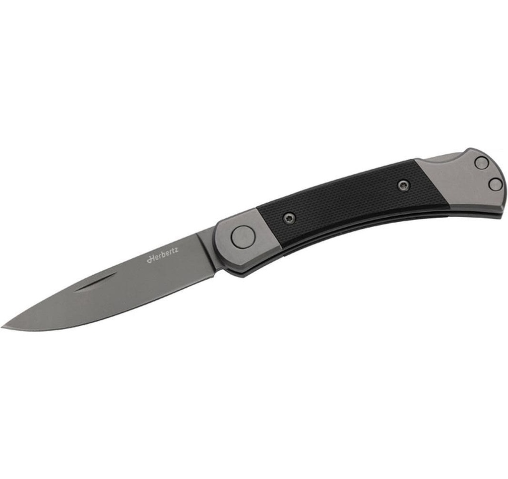 Herbertz Couteau de poche Revêtement en titane Grey D2, Small, Noir
