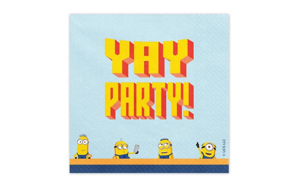 Partydeco Serviettes Minions, set de 20 pièces 33 cm x 33 cm