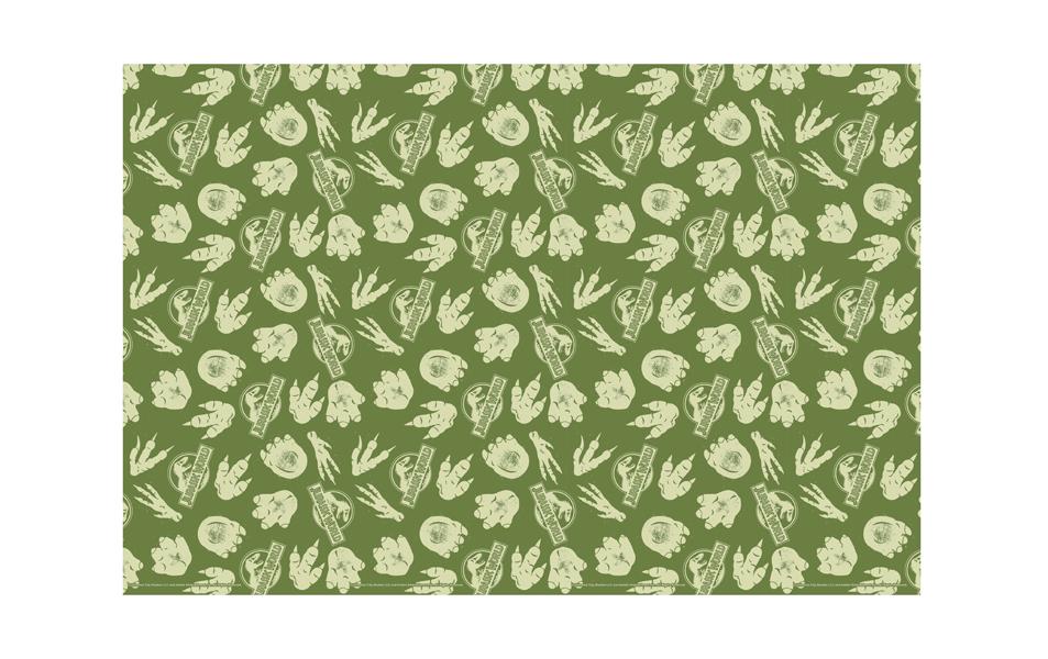 Partydeco Nappe en papier Jurassic World 120 cm x 180 cm, Vert/Beige