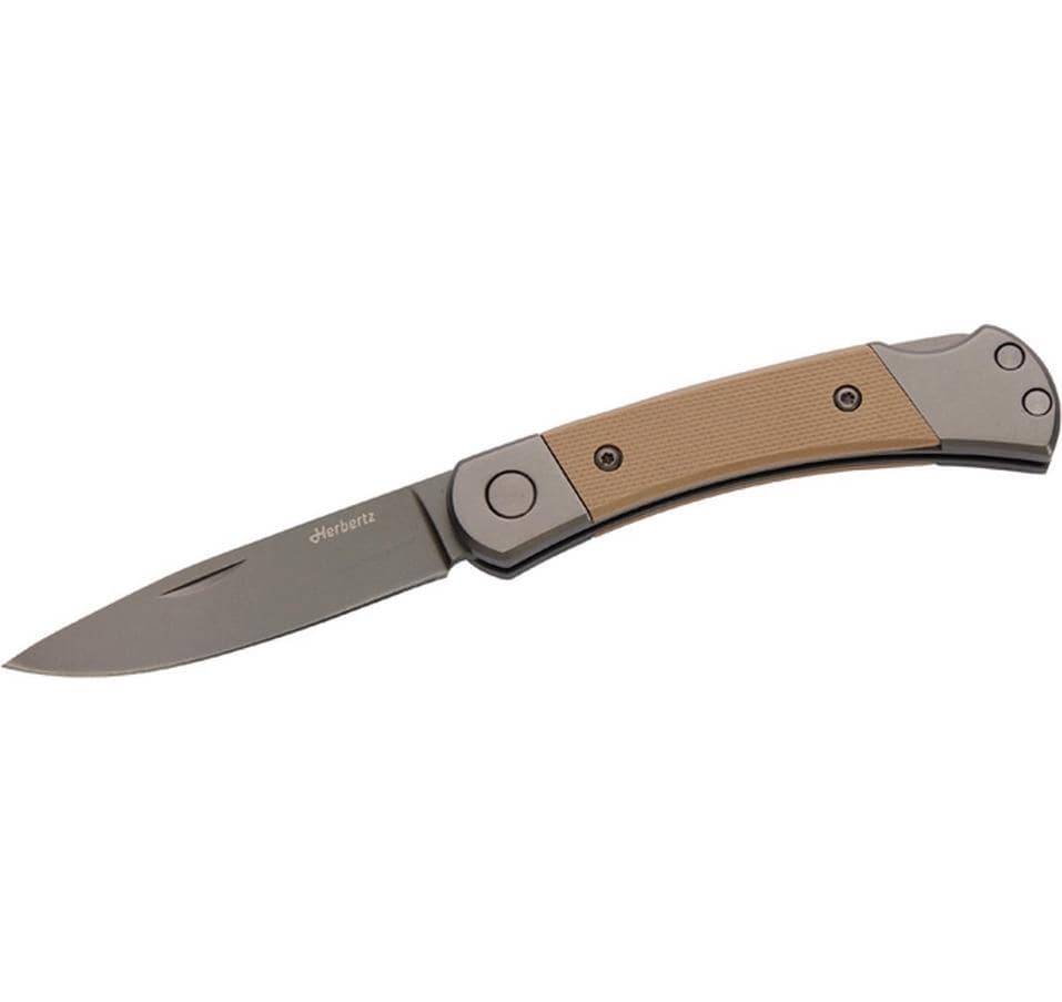 Herbertz Couteau de poche Revêtement en titane Grey D2, Petit, Sable