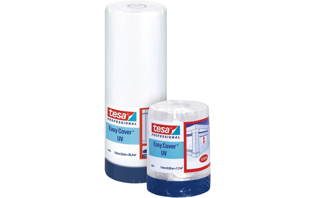 tesa Film de protection Easy Cover, film anti-UV Résistant aux UV, 14 m x 2 600 mm