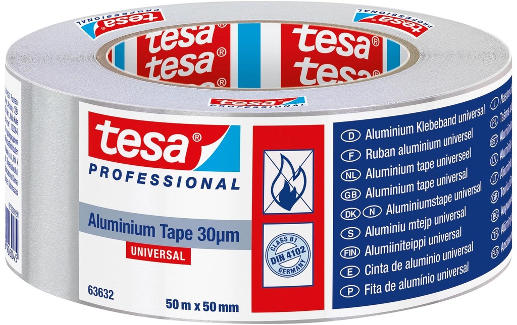 tesa bande d'aluminium 50 mm x 50 m, Argenté
