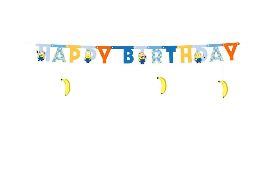 Partydeco Joyeux anniversaire Minionki 1.53 m, Multicolore