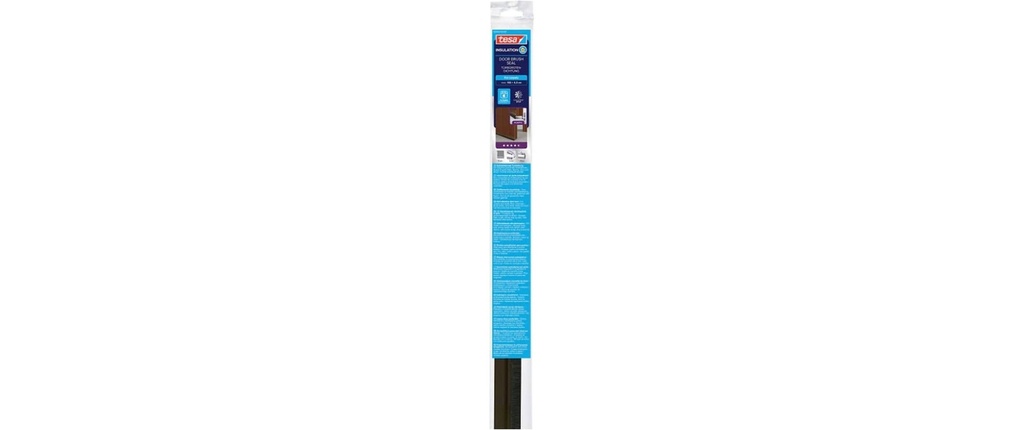 tesa Joint d'étanchéité de porte pour moquettes, plastique, marron, 1 m