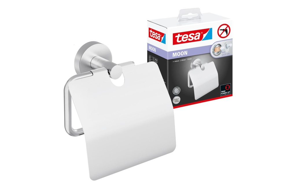 tesa Porte-rouleau pour papier toilette Moon Acier inoxydable