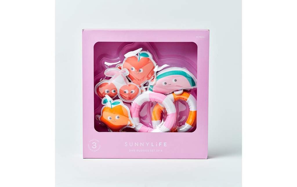 Sunnylife Dive Buddies Poppy the Peach, lot de 6