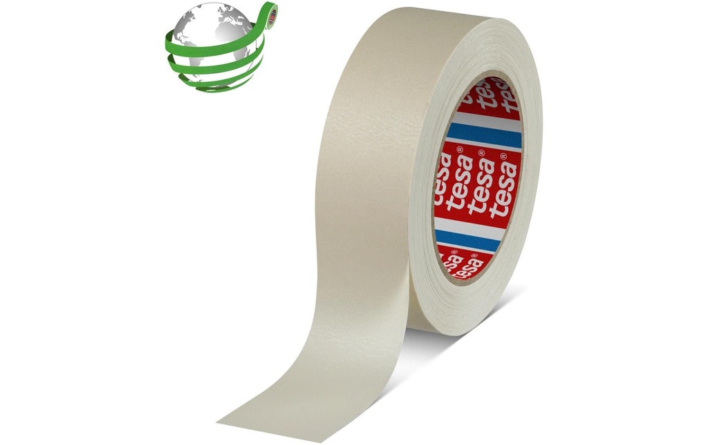 tesa Ruban de masquage en crêpé résistant à la chaleur PV3 Papier beige 19 mm x 50 m