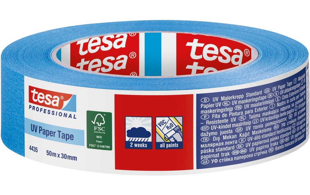 tesa Ruban de masquage adhésif UV pour l'extérieur 25 mm x 50 m