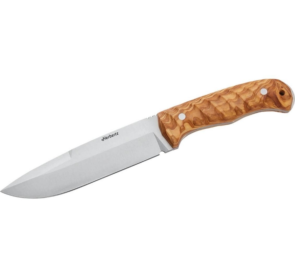 Herbertz Couteau de survie Couteau de plein air Bois d'olivier