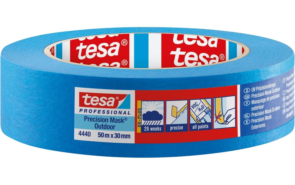 tesa Ruban de masquage Precision Mask Outdoor 26 50 m x 30 mm, bleu