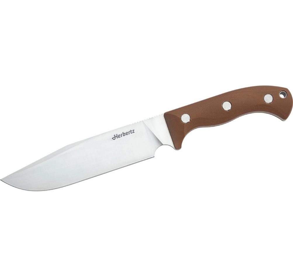 Herbertz Couteau de camp et de plein air D2 micarta désert