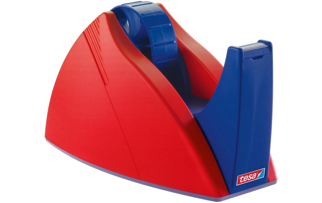 tesa Dérouleur de ruban adhésif 25 mm x 66 m, Bleu/Rouge