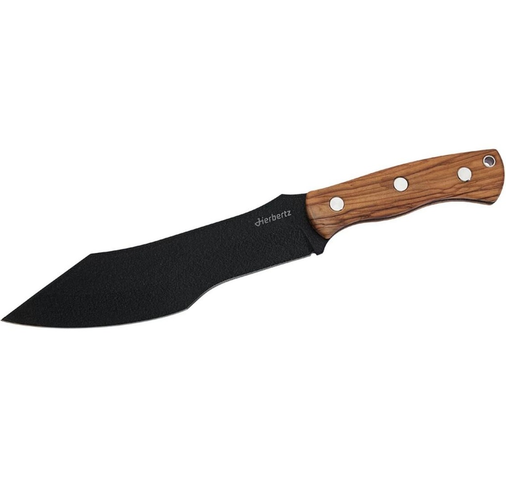 Herbertz Couteau de bushcraft et de survie D2 Bois d'olivier