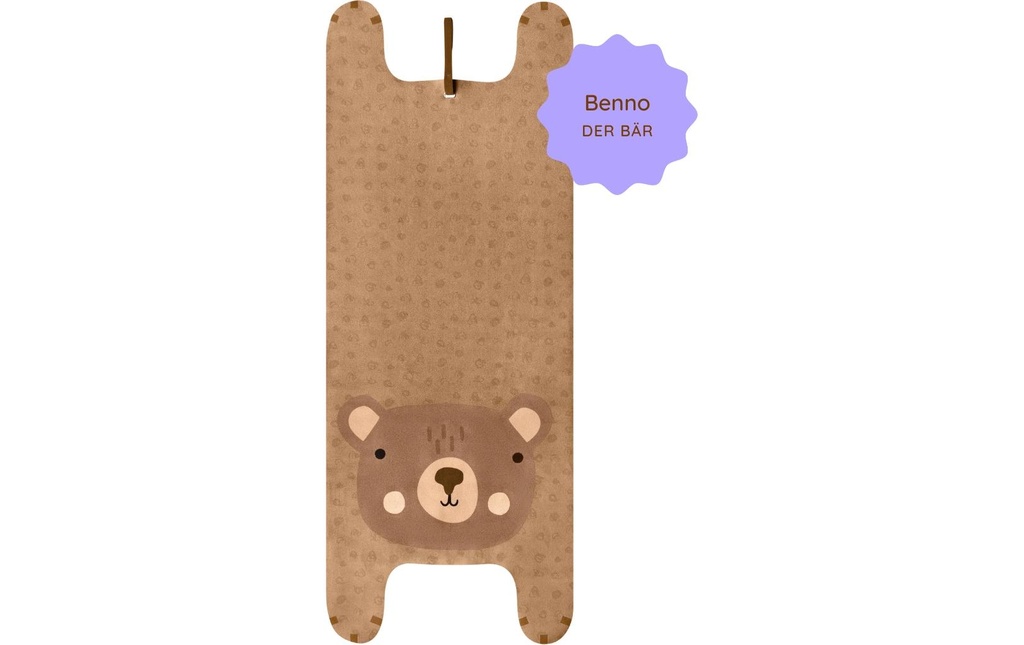 Yogitier Benno l'ours Caoutchouc naturel, microfibre velours, marron