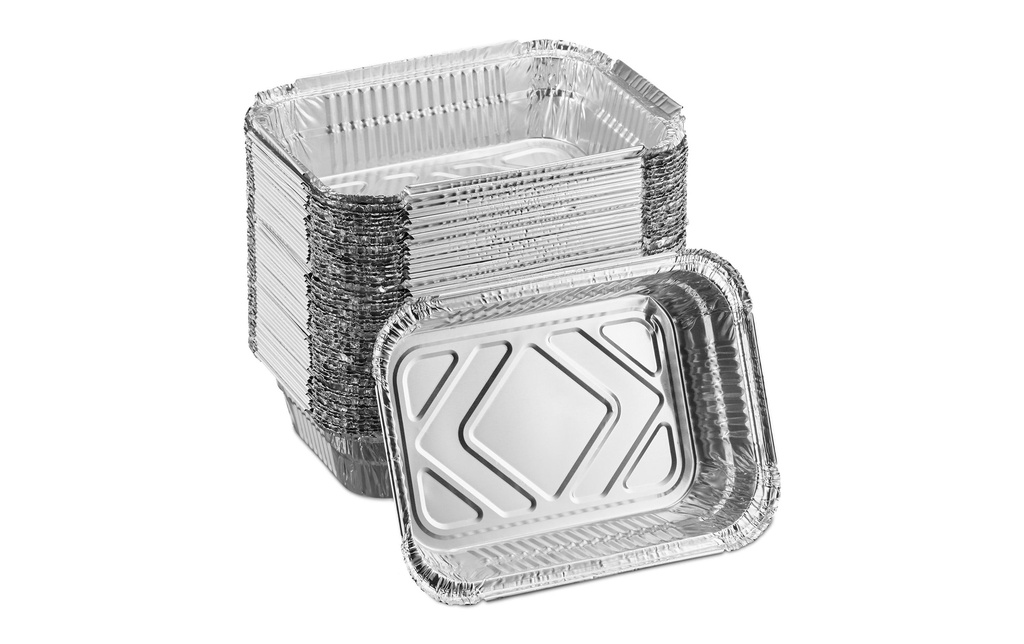 relaxdays Barquettes pour barbecue Aluminium 50er Set carré argent