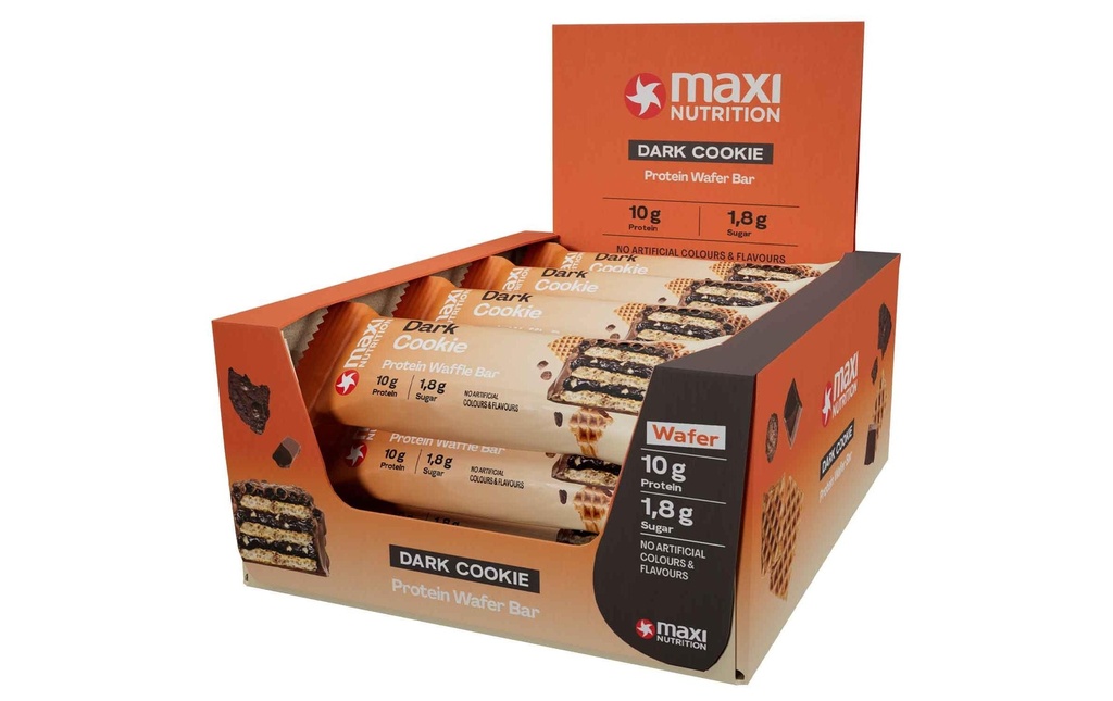 Maxi Nutrition Barre de gaufres aux protéines Pistaches, 12 x 39 g