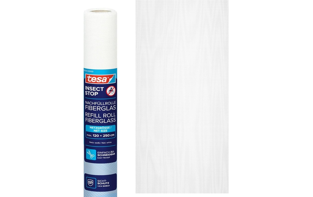 tesa Rouleau de rechange Tissu en fibre de verre blanc 120 x 250 cm