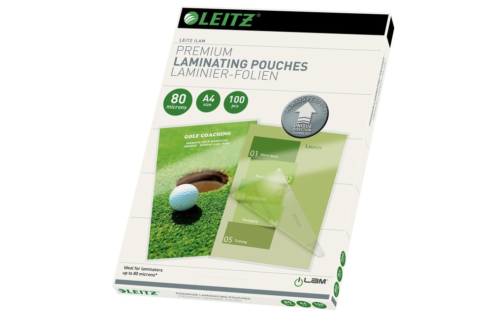 LEITZ Poches laminer A4 80 Micron (100 pces)