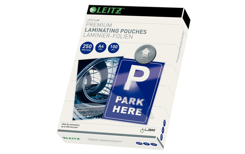 LEITZ Poches laminer A4 250 Micron (100 pces)